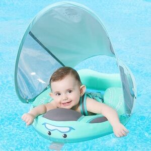 Mambobaby Float Baby Swim Float with Canopy, Non-Inflatable, Tail NOT Included